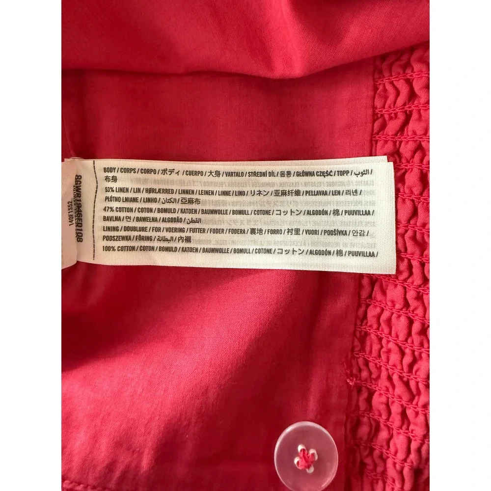 Abercrombie & Fitch Pink Linen Blend 2 Piece Set Crop Top Wide Leg Pants Small - Picture 11 of 16